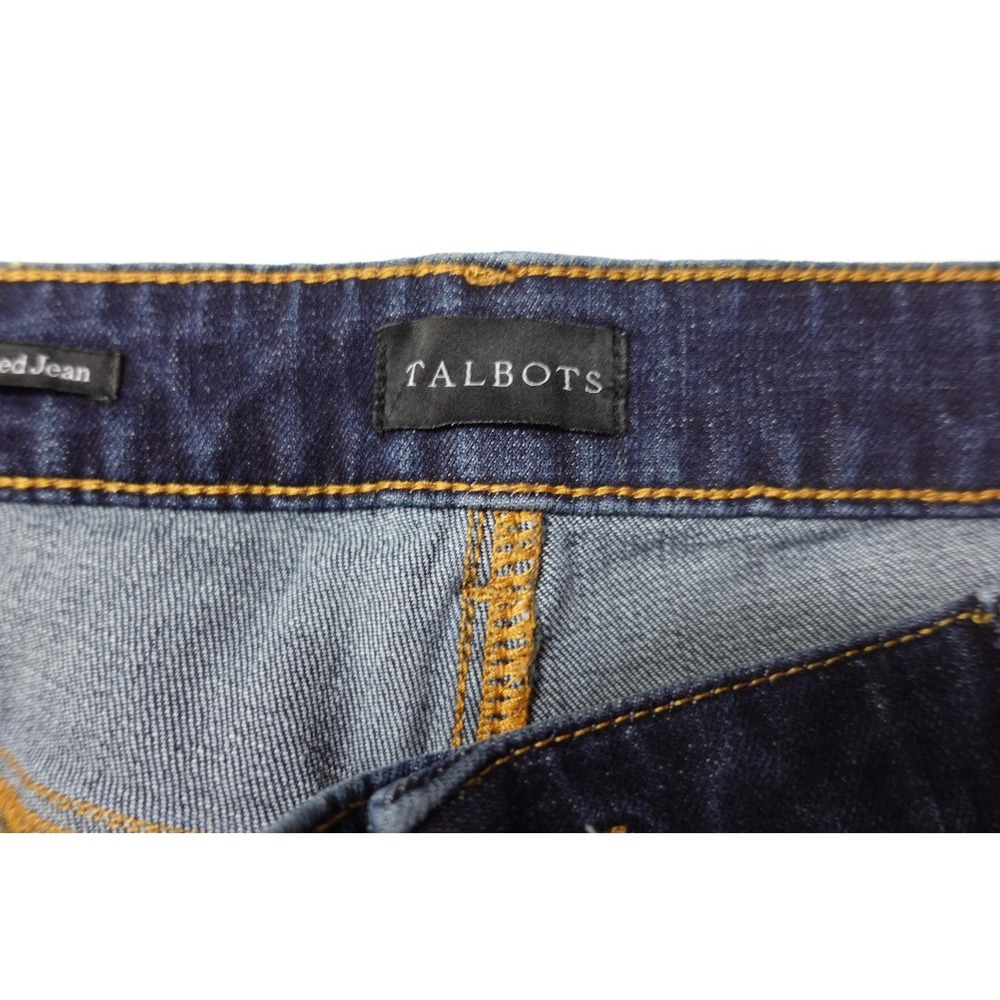 Talbots Jeans Womens 14 Blue Dark Wash Everyday Relaxed Straight Stretch Denim - Picture 5 of 11